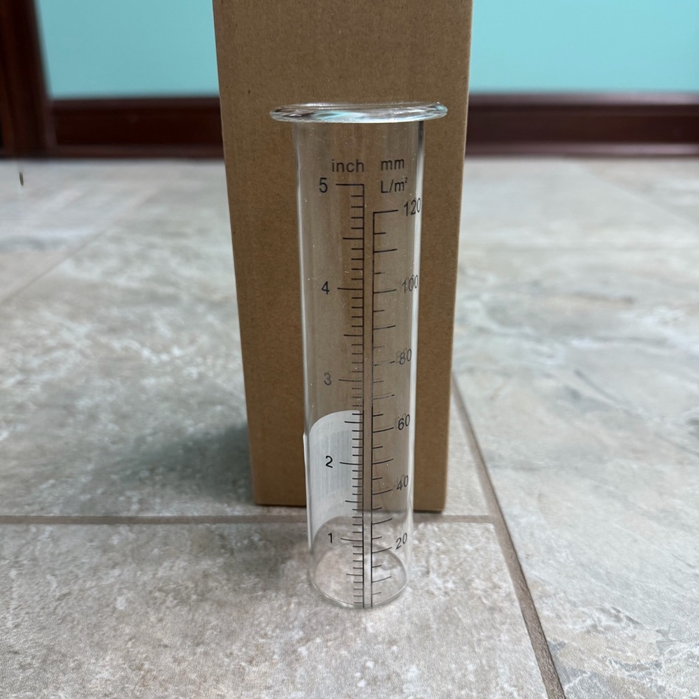 Clear Glass Graduated Cylinder Rain Gauge - 5” Height